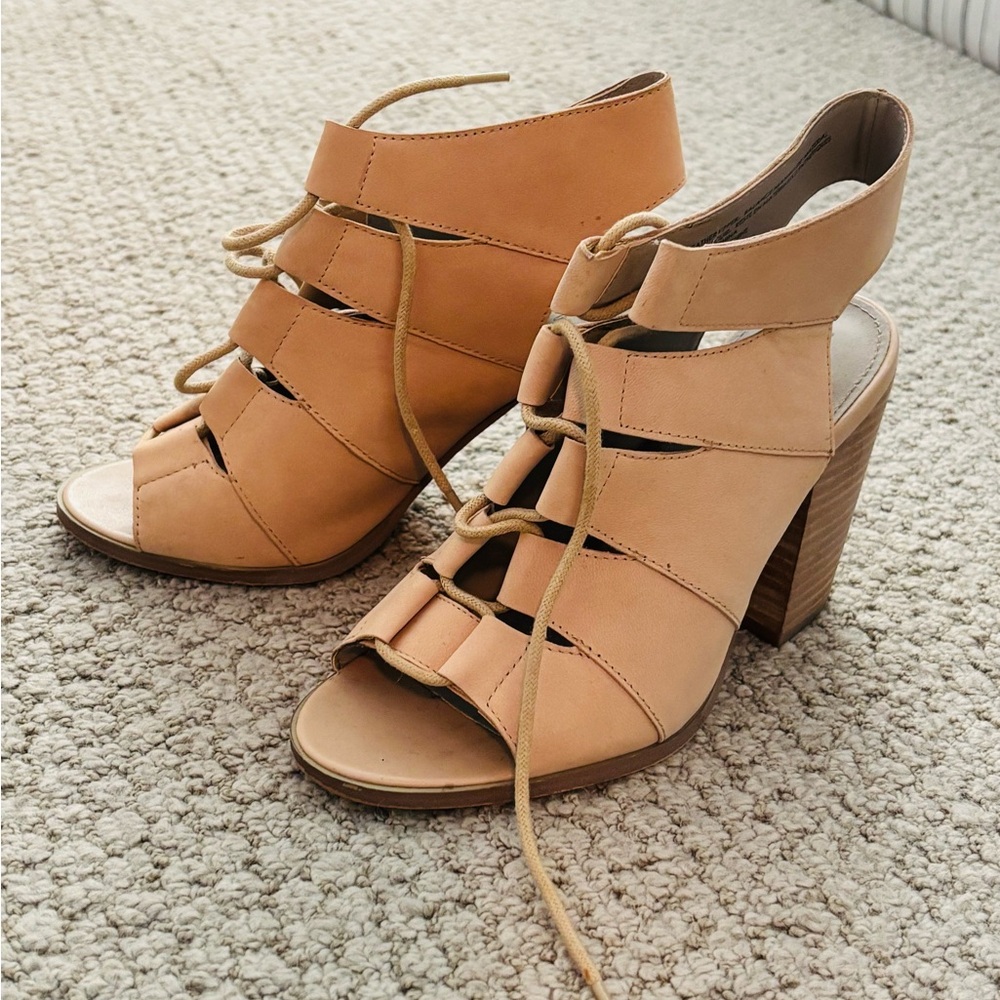 hinge Nude Lace-Up Block Heel Sandal - Picture 2 of 2